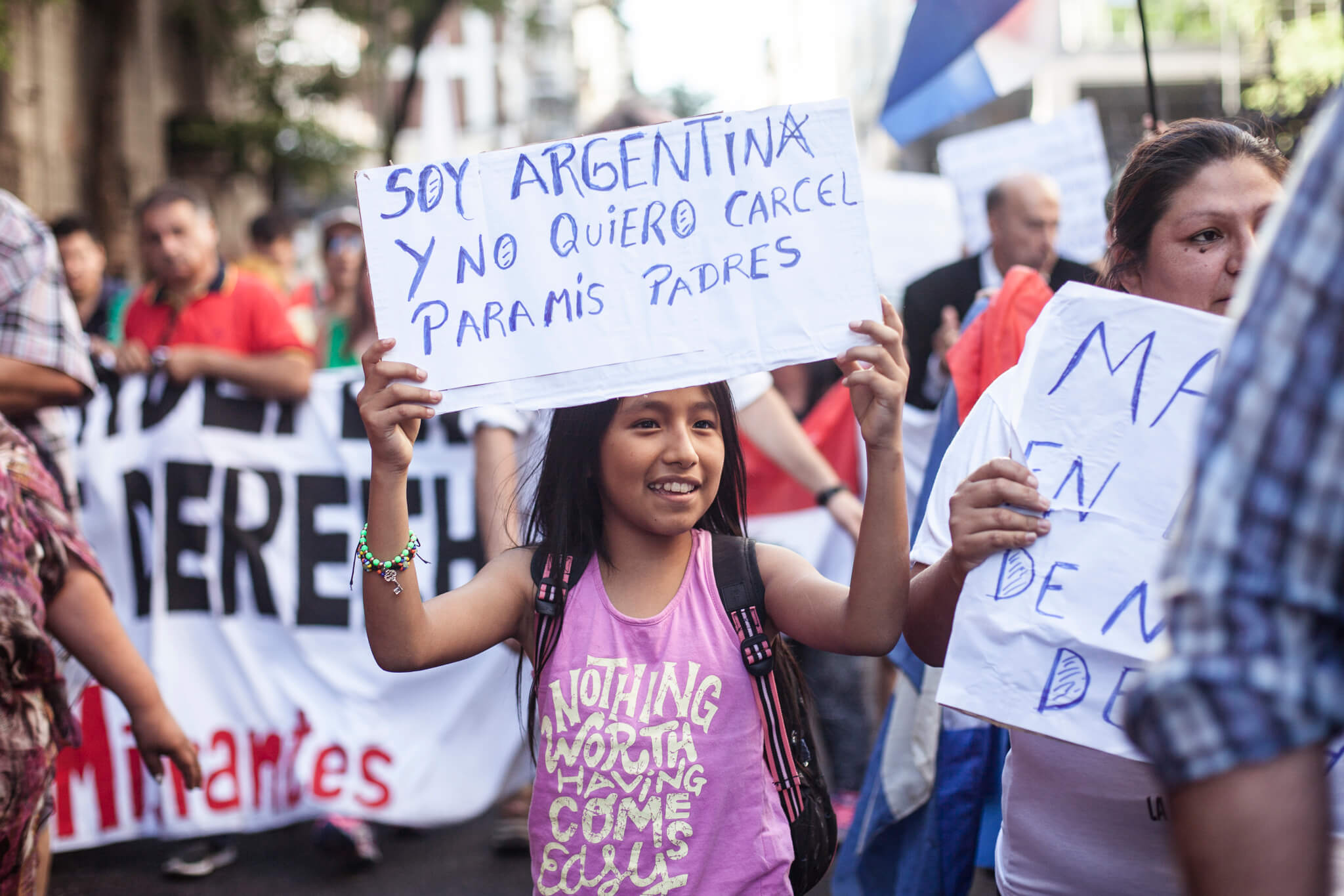 MigrarEsUnDerecho marcha al Congreso de inmigrantes en Argentina lavaca