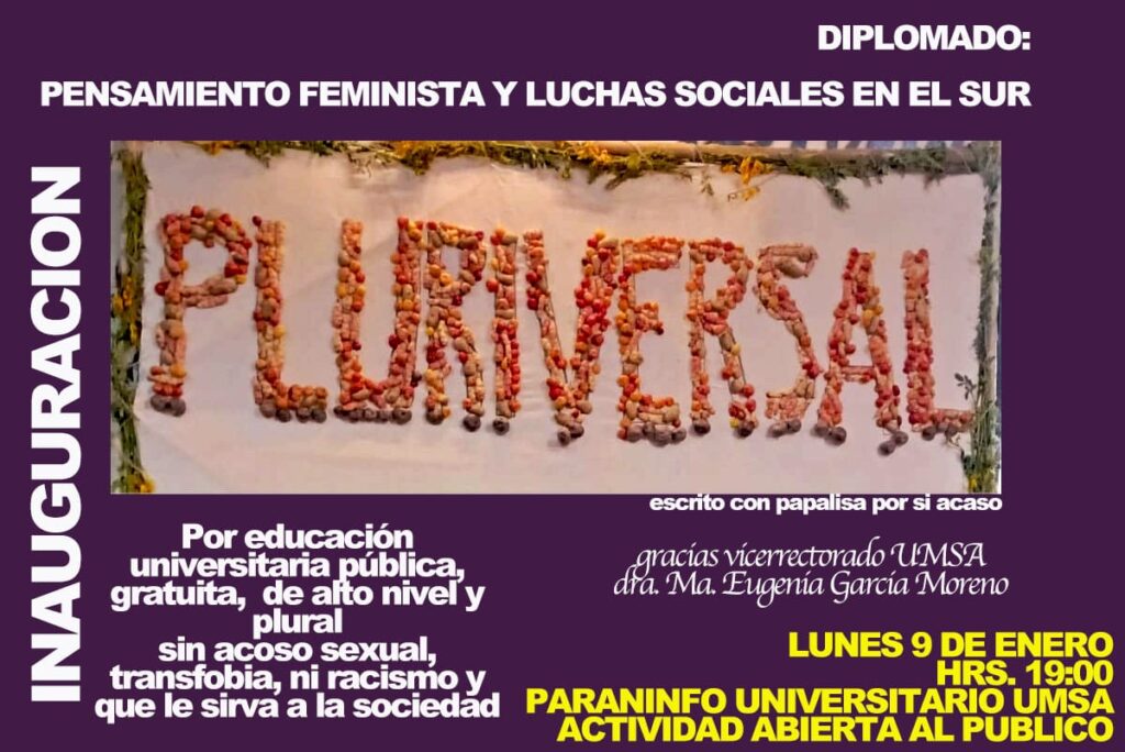 Comienza un nuevo Diplomado en La Paz: Pensamiento Feminista y luchas sociales en el Sur