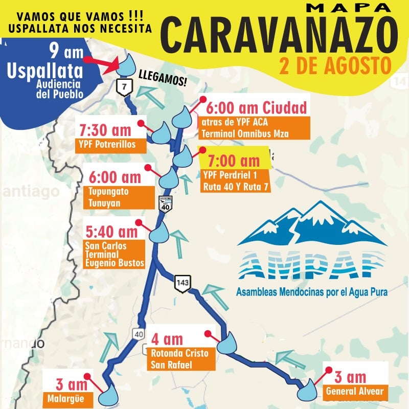 Mendoza movilizada: sábado de caravanazo contra la minera San Jorge